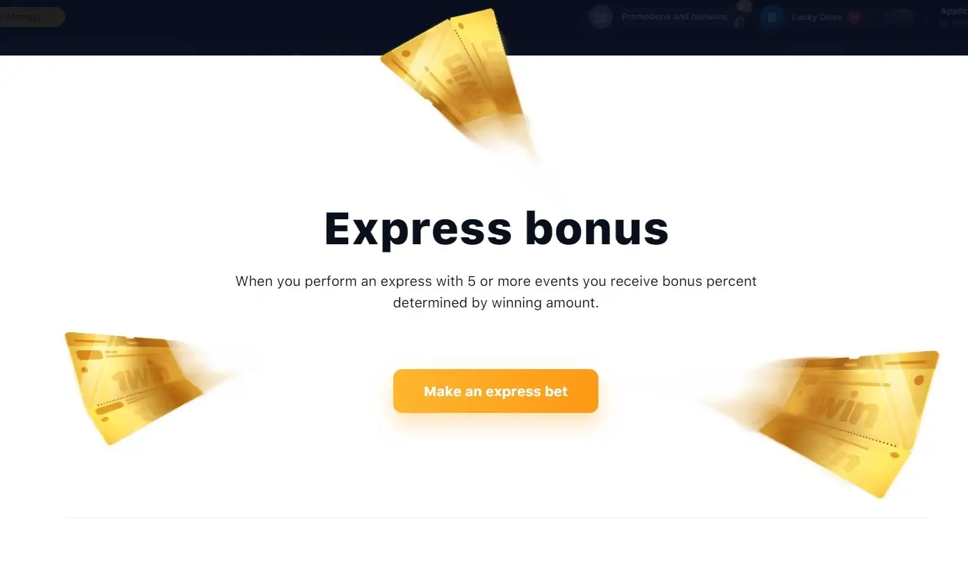 1win express bonus Pakistan